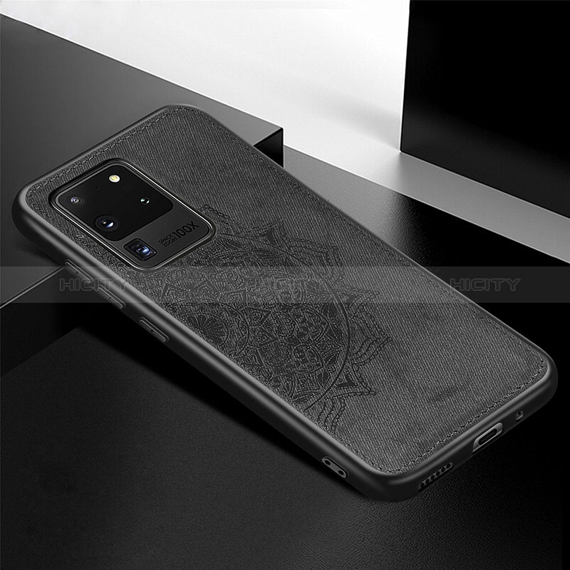 Samsung Galaxy S20 Ultra 5G用極薄ソフトケース シリコンケース 耐衝撃 全面保護 マグネット式 バンパー S04D サムスン ブラック