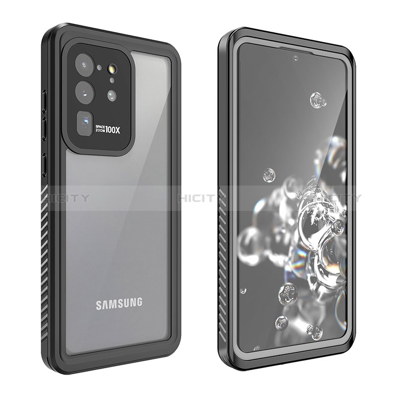 Samsung Galaxy S20 Ultra 5G用完全防水ケース ハイブリットバンパーカバー 高級感 手触り良い 360度 W02 サムスン ブラック