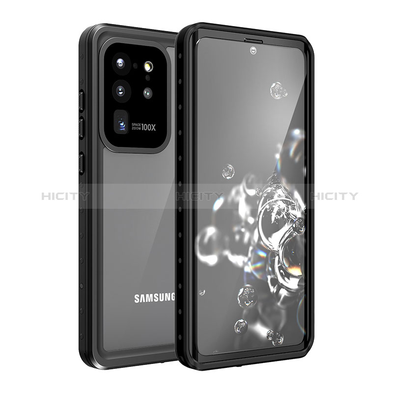 Samsung Galaxy S20 Ultra 5G用完全防水ケース ハイブリットバンパーカバー 高級感 手触り良い 360度 W01 サムスン ブラック