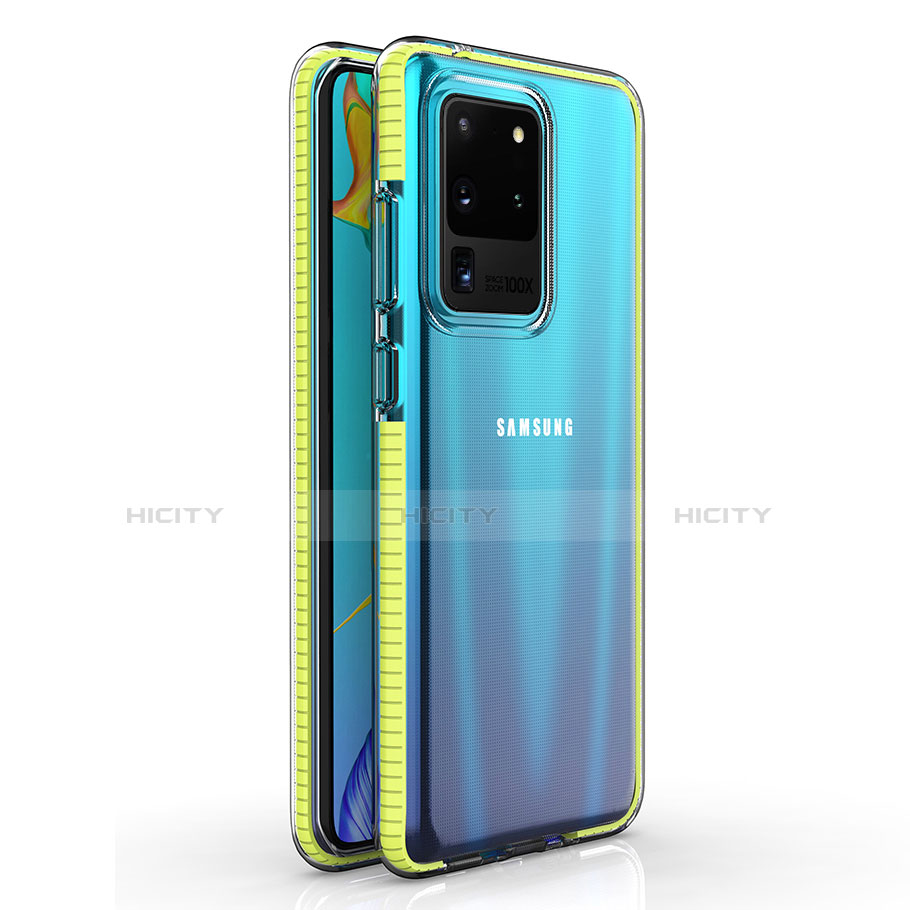 Samsung Galaxy S20 Ultra 5G用極薄ソフトケース シリコンケース 耐衝撃 全面保護 クリア透明 H01 サムスン イエロー