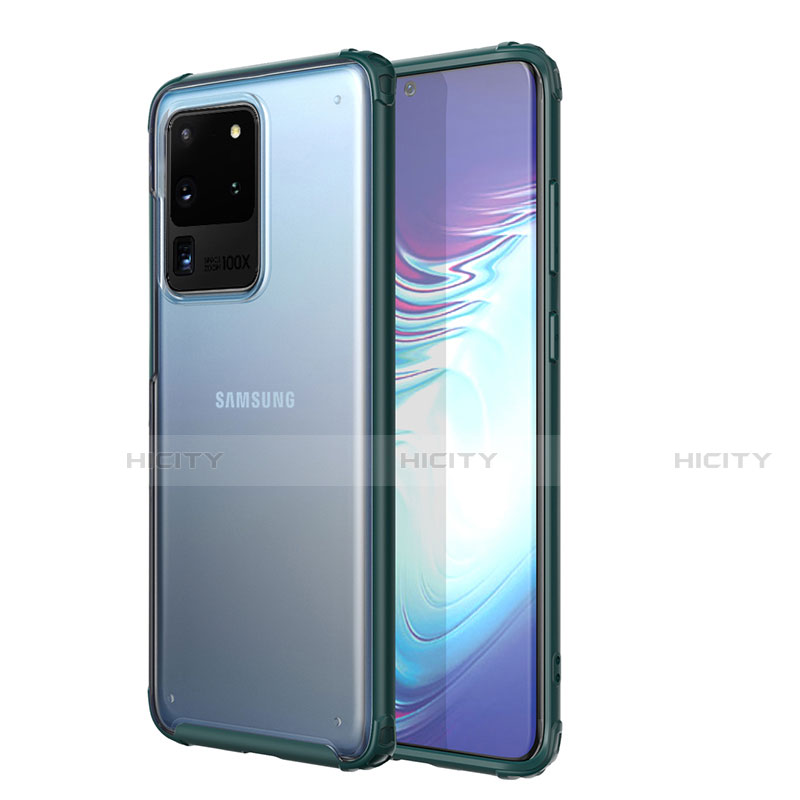 Samsung Galaxy S20 Ultra 5G用極薄ソフトケース シリコンケース 耐衝撃 全面保護 クリア透明 H02 サムスン グリーン