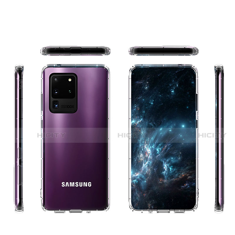 Samsung Galaxy S20 Ultra 5G用極薄ソフトケース シリコンケース 耐衝撃 全面保護 クリア透明 T02 サムスン クリア