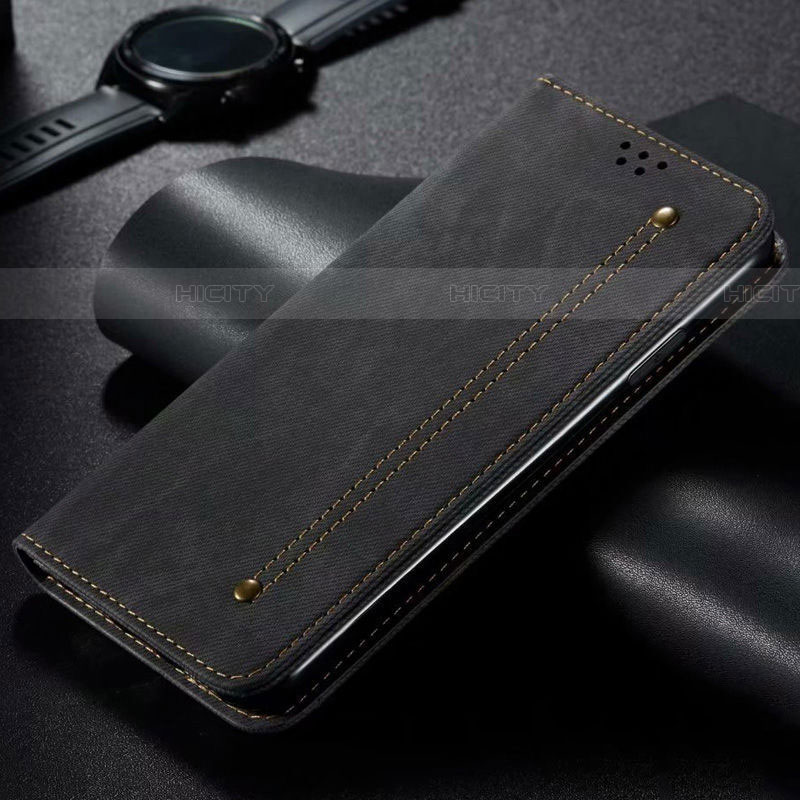 Samsung Galaxy S20 Ultra 5G用手帳型 布 スタンド H01 サムスン ブラック