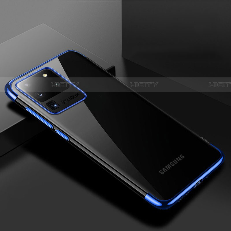 Samsung Galaxy S20 Ultra 5G用極薄ソフトケース シリコンケース 耐衝撃 全面保護 クリア透明 S01 サムスン ネイビー