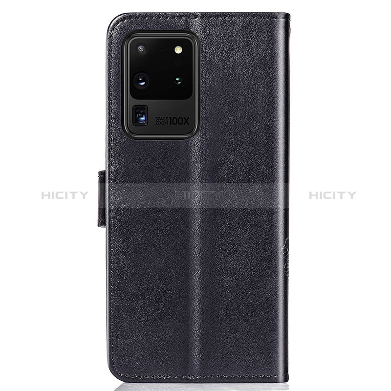 Samsung Galaxy S20 Ultra 5G用手帳型 レザーケース スタンド 花 カバー サムスン 