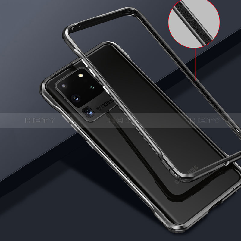 Samsung Galaxy S20 Ultra 5G用ケース 高級感 手触り良い アルミメタル 製の金属製 360度 フルカバーバンパー 鏡面 カバー LK3 サムスン 