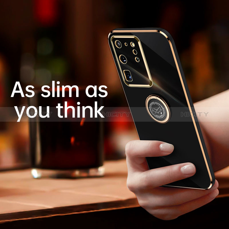Samsung Galaxy S20 Ultra 5G用極薄ソフトケース シリコンケース 耐衝撃 全面保護 アンド指輪 マグネット式 バンパー XL1 サムスン 
