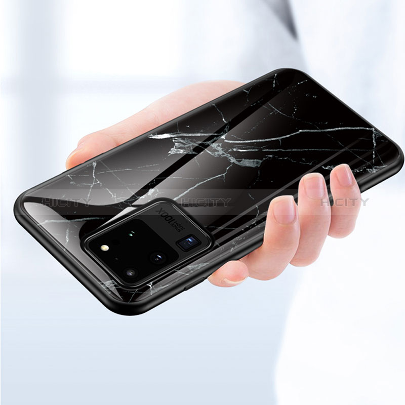 Samsung Galaxy S20 Ultra 5G用ハイブリットバンパーケース プラスチック パターン 鏡面 カバー サムスン 