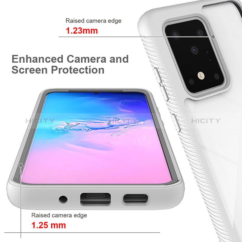 Samsung Galaxy S20 Ultra 5G用360度 フルカバー ハイブリットバンパーケース クリア透明 プラスチック カバー ZJ1 サムスン 