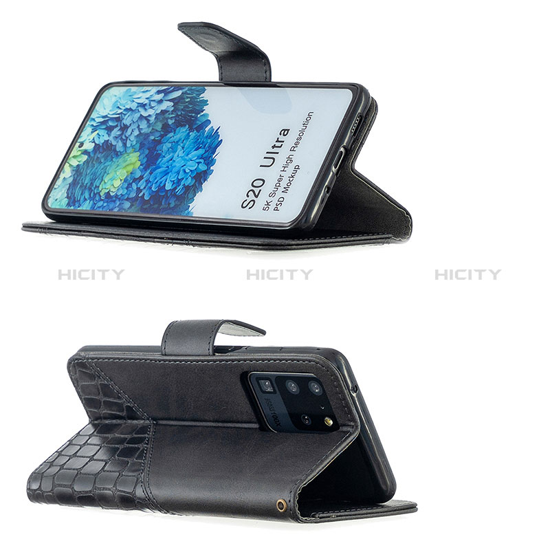 Samsung Galaxy S20 Ultra 5G用手帳型 レザーケース スタンド カバー B03F サムスン 