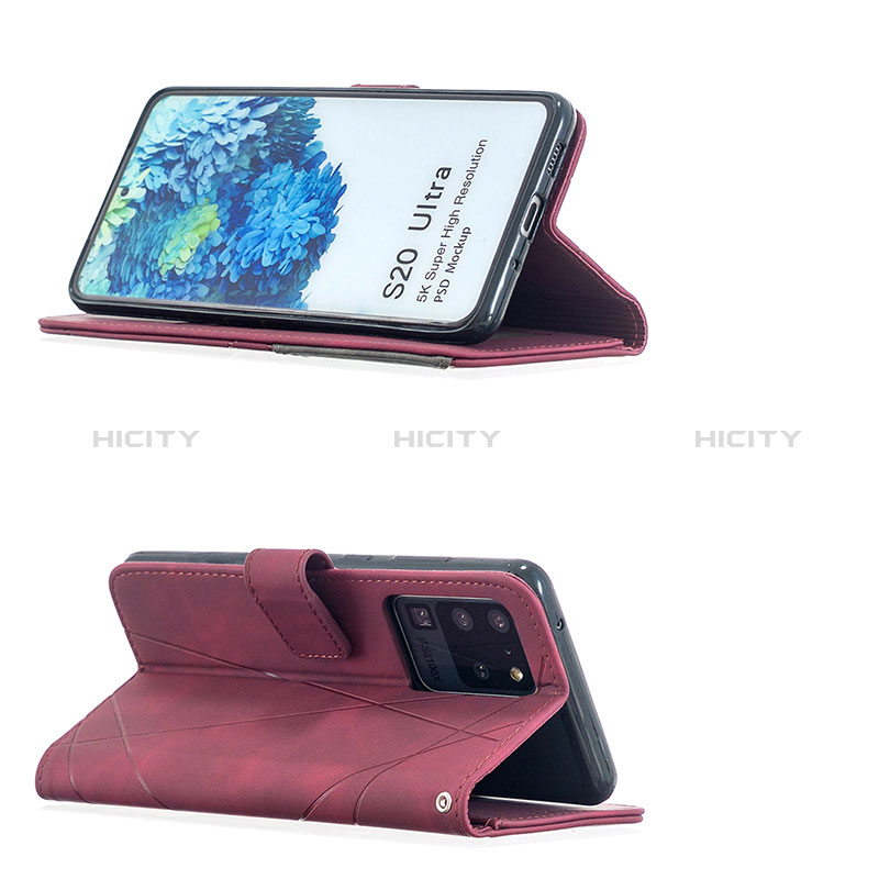 Samsung Galaxy S20 Ultra 5G用手帳型 レザーケース スタンド カバー B08F サムスン 