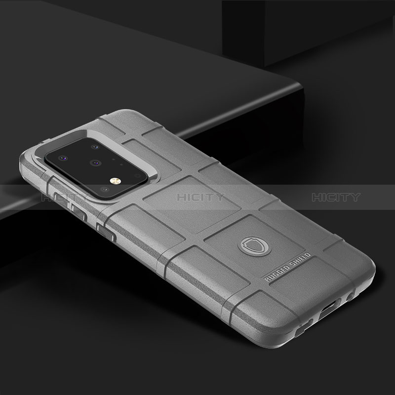 Samsung Galaxy S20 Ultra用360度 フルカバー極薄ソフトケース シリコンケース 耐衝撃 全面保護 バンパー J02S サムスン グレー