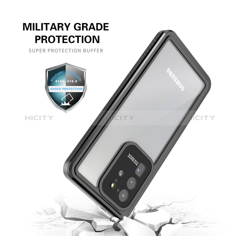 Samsung Galaxy S20 Ultra用完全防水ケース ハイブリットバンパーカバー 高級感 手触り良い 360度 W02 サムスン ブラック