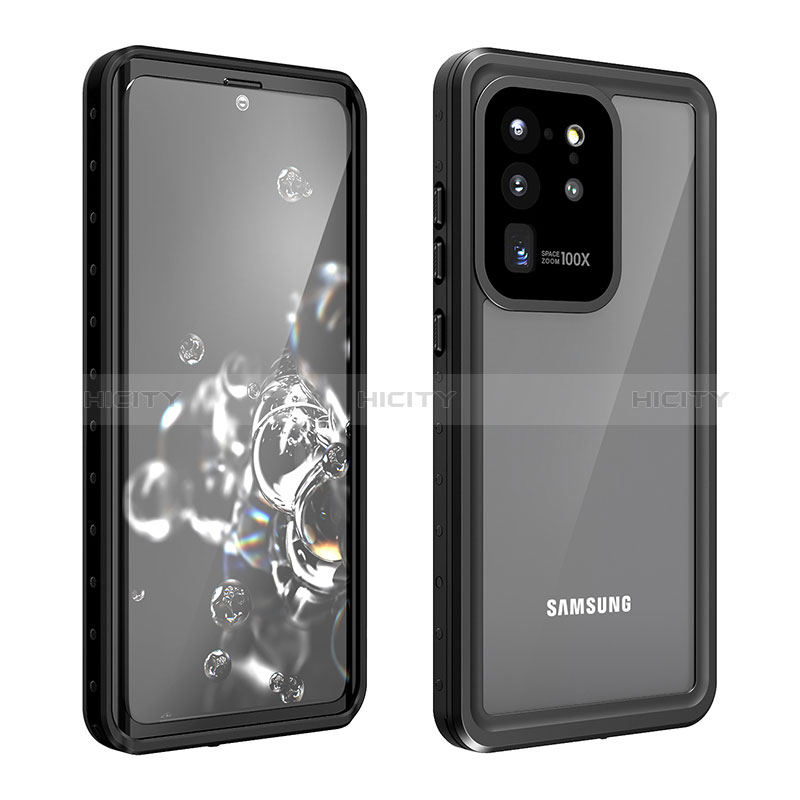 Samsung Galaxy S20 Ultra用完全防水ケース ハイブリットバンパーカバー 高級感 手触り良い 360度 W01 サムスン ブラック