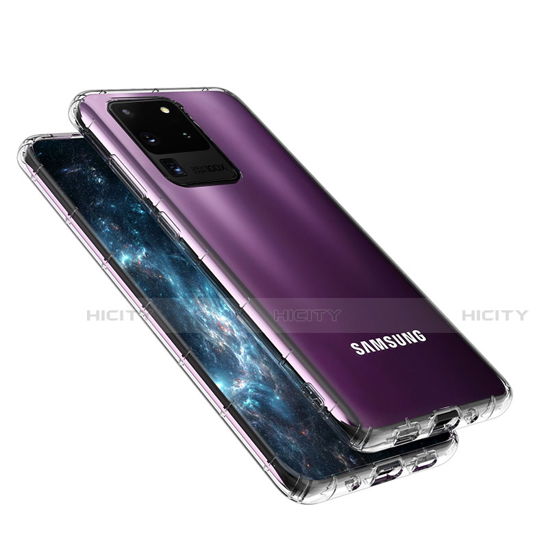 Samsung Galaxy S20 Ultra用極薄ソフトケース シリコンケース 耐衝撃 全面保護 クリア透明 T02 サムスン クリア