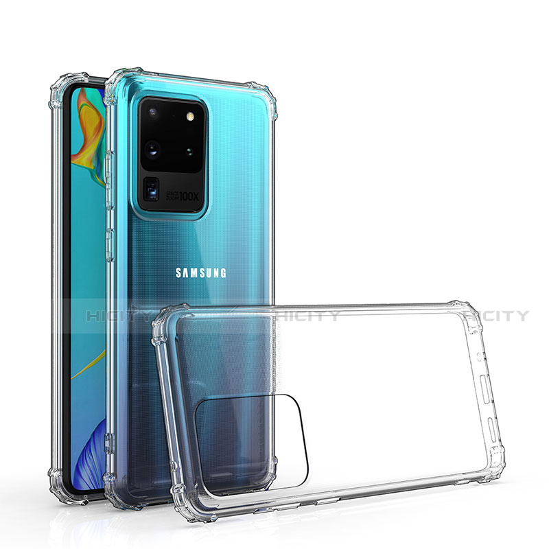 Samsung Galaxy S20 Ultra用極薄ソフトケース シリコンケース 耐衝撃 全面保護 クリア透明 カバー サムスン クリア