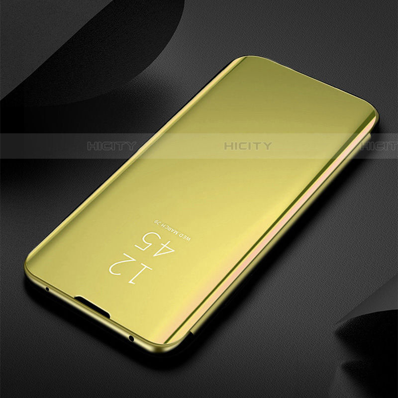 Samsung Galaxy S20 Ultra用手帳型 レザーケース スタンド 鏡面 カバー M03 サムスン ゴールド