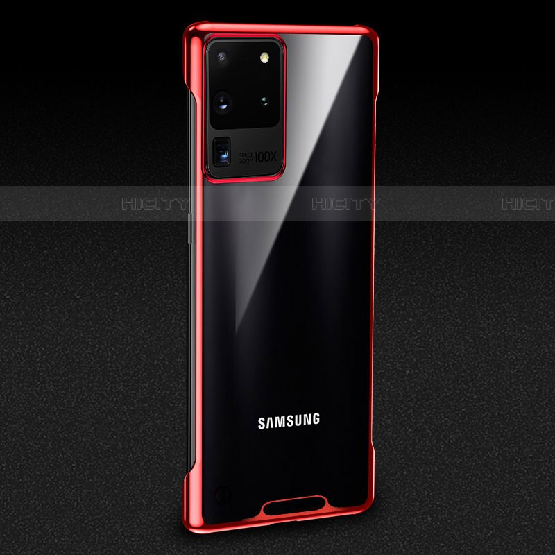 Samsung Galaxy S20 Ultra用ハードカバー クリスタル クリア透明 S01 サムスン レッド