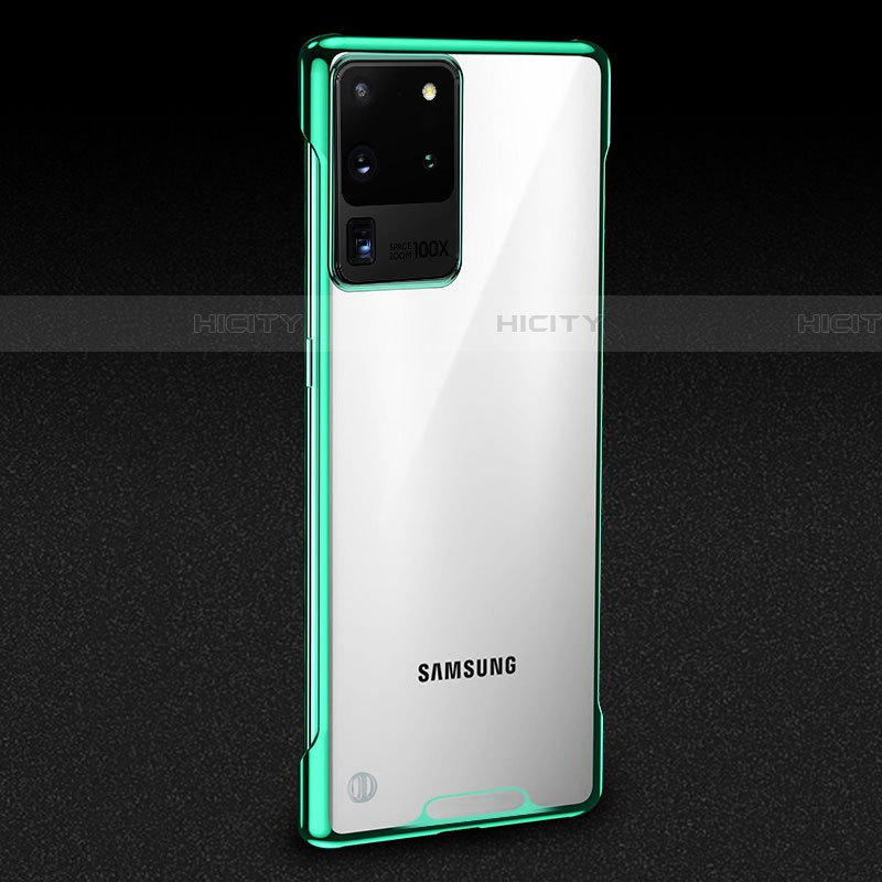 Samsung Galaxy S20 Ultra用ハードカバー クリスタル クリア透明 S01 サムスン グリーン