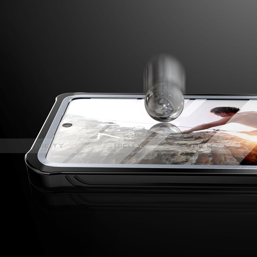 Samsung Galaxy S20 Ultra用360度 フルカバーハイブリットバンパーケース クリア透明 プラスチック 鏡面 サムスン ブラック