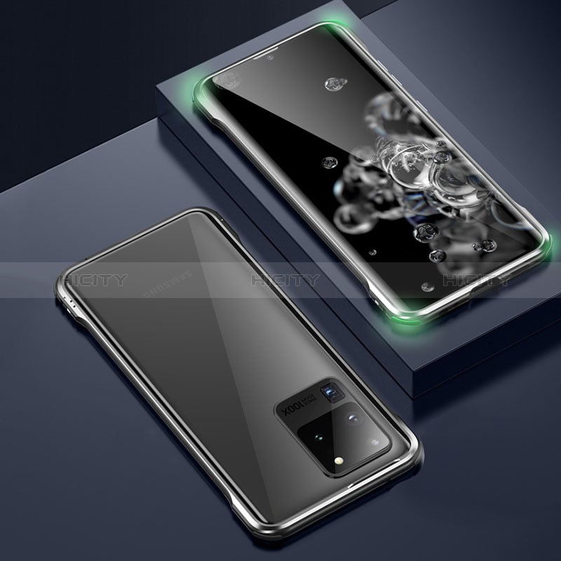 Samsung Galaxy S20 Ultra用ケース 高級感 手触り良い アルミメタル 製の金属製 360度 フルカバーバンパー 鏡面 カバー LK3 サムスン 