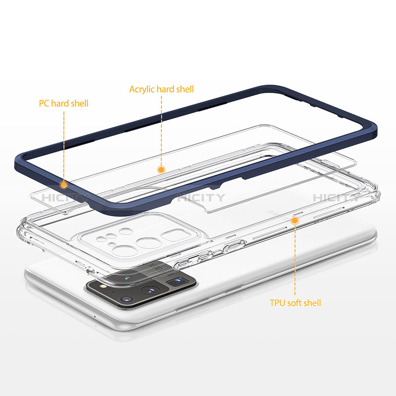 Samsung Galaxy S20 Ultra用ハイブリットバンパーケース クリア透明 プラスチック 鏡面 カバー MQ1 サムスン 