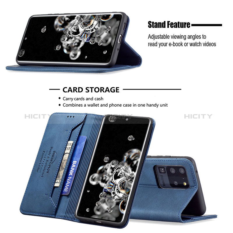 Samsung Galaxy S20 Ultra用手帳型 レザーケース スタンド カバー B15F サムスン 