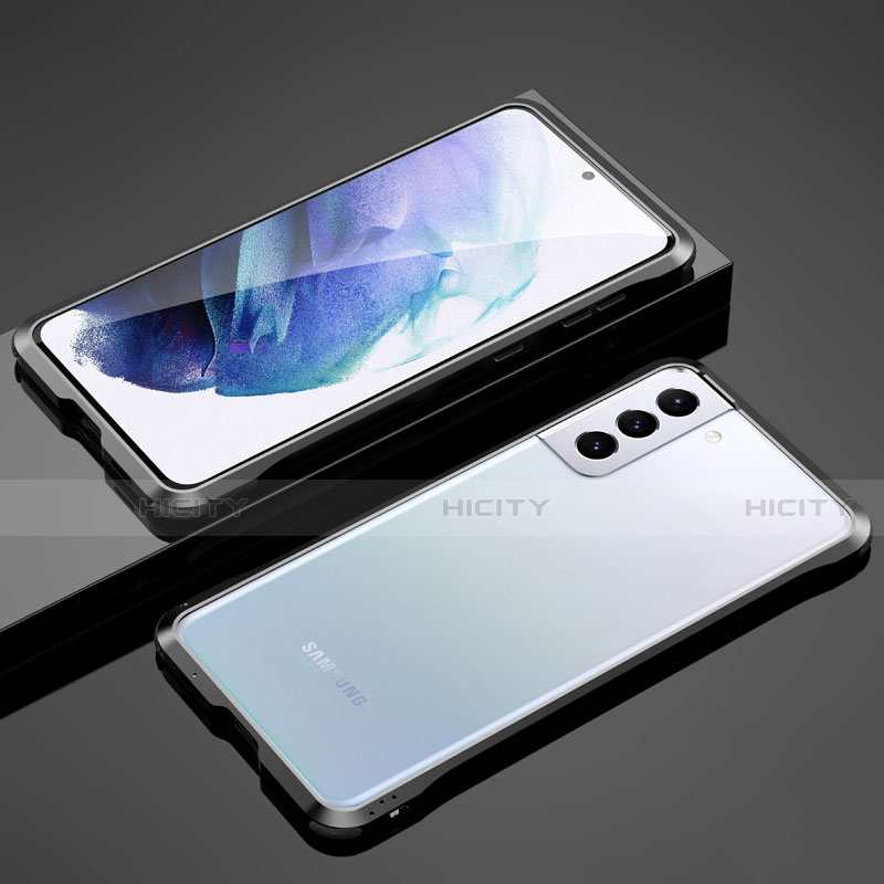 Samsung Galaxy S21 5G用ケース 高級感 手触り良い アルミメタル 製の金属製 バンパー カバー サムスン ブラック