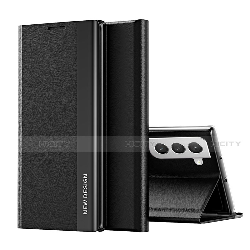 Samsung Galaxy S21 5G用手帳型 レザーケース スタンド カバー Q01H サムスン ブラック