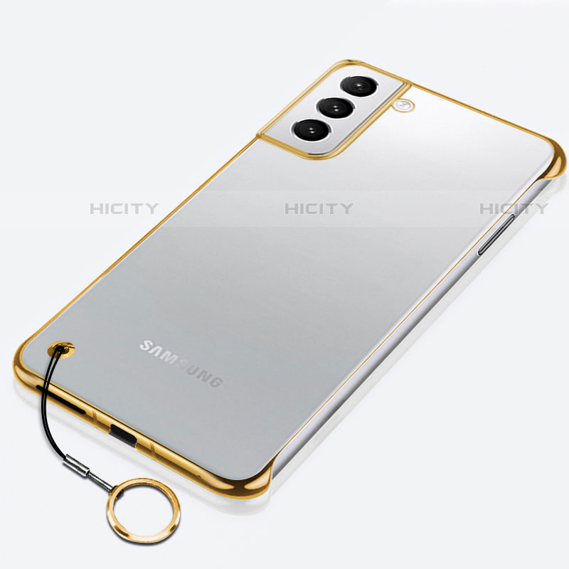 Samsung Galaxy S21 5G用ハードカバー クリスタル クリア透明 H02 サムスン ゴールド