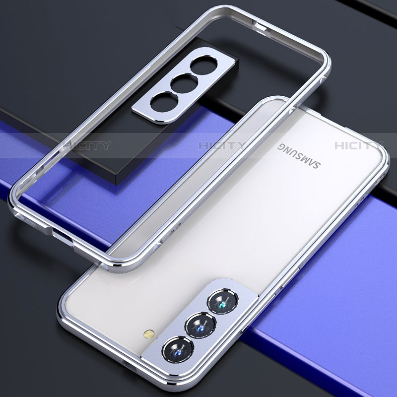Samsung Galaxy S21 5G用ケース 高級感 手触り良い アルミメタル 製の金属製 バンパー カバー A02 サムスン シルバー