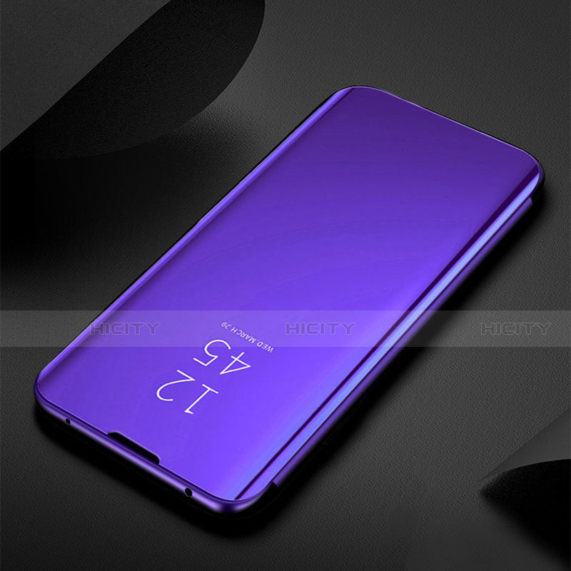 Samsung Galaxy S21 5G用手帳型 レザーケース スタンド 鏡面 カバー H01 サムスン ミッドナイトネイビー