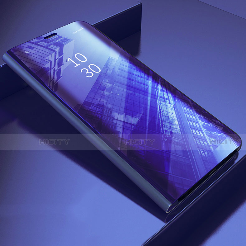 Samsung Galaxy S21 5G用手帳型 レザーケース スタンド 鏡面 カバー L04 サムスン パープル