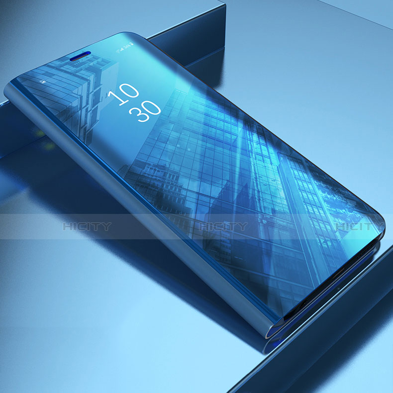 Samsung Galaxy S21 5G用手帳型 レザーケース スタンド 鏡面 カバー L04 サムスン ネイビー
