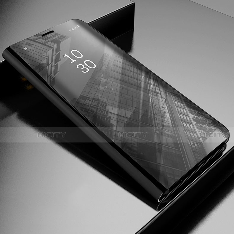 Samsung Galaxy S21 5G用手帳型 レザーケース スタンド 鏡面 カバー L04 サムスン ブラック