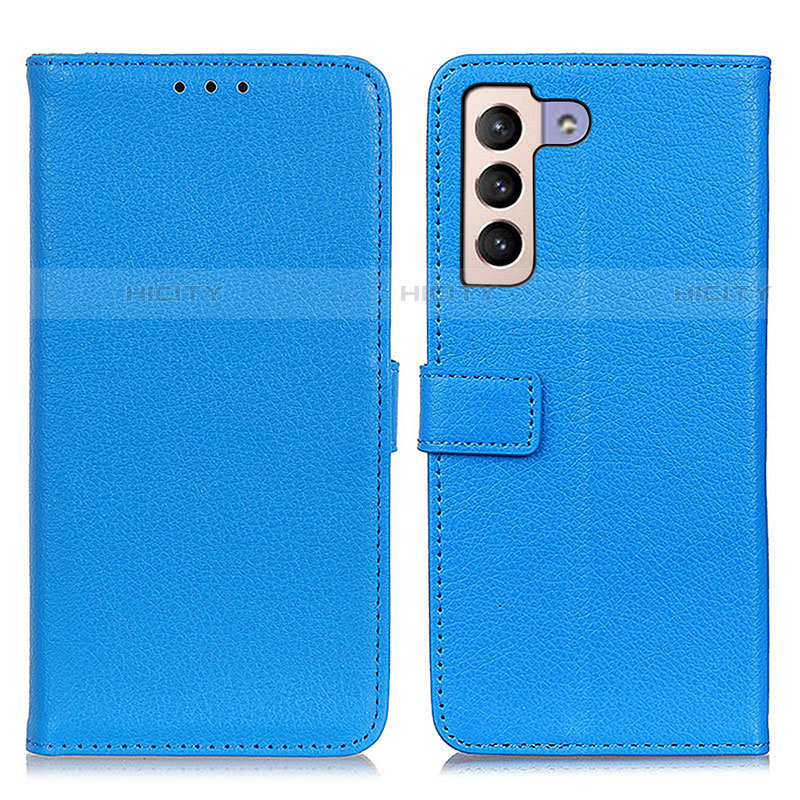 Samsung Galaxy S21 5G用手帳型 レザーケース スタンド カバー D09Y サムスン ブルー