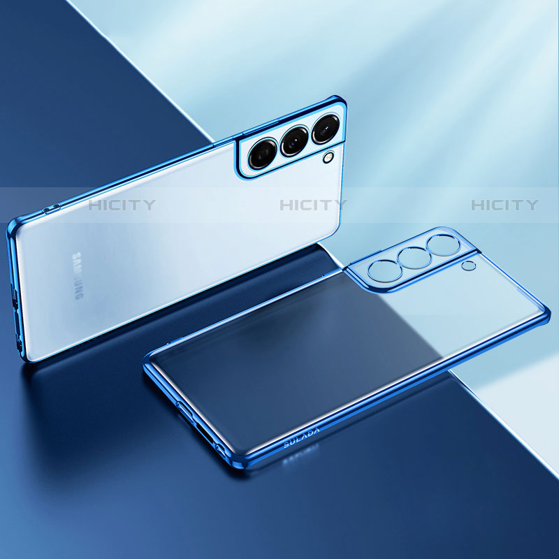 Samsung Galaxy S21 5G用極薄ソフトケース シリコンケース 耐衝撃 全面保護 クリア透明 H03 サムスン ネイビー