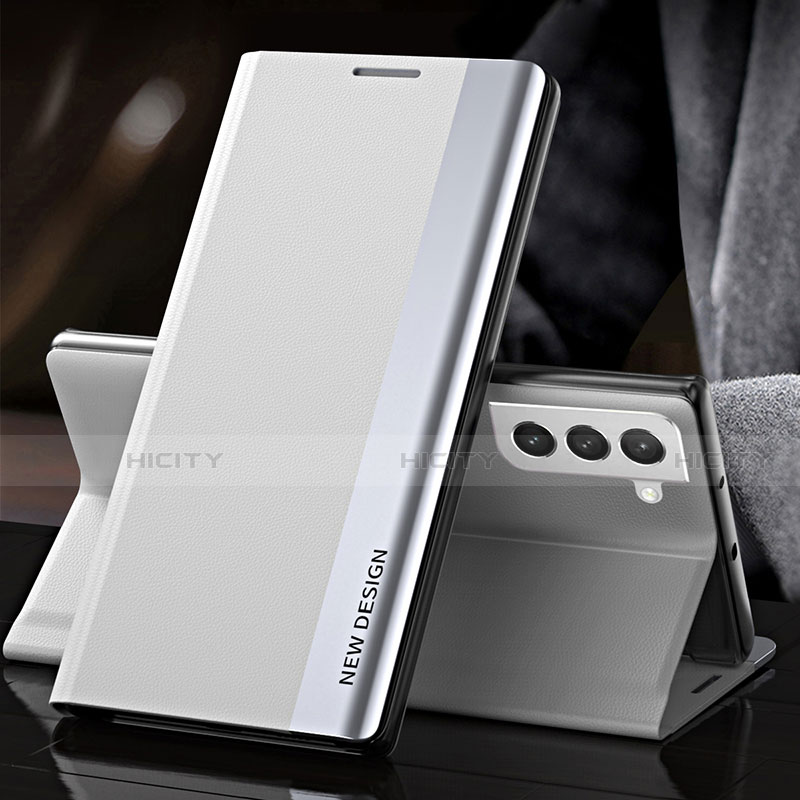 Samsung Galaxy S21 5G用手帳型 レザーケース スタンド カバー L01 サムスン ホワイト