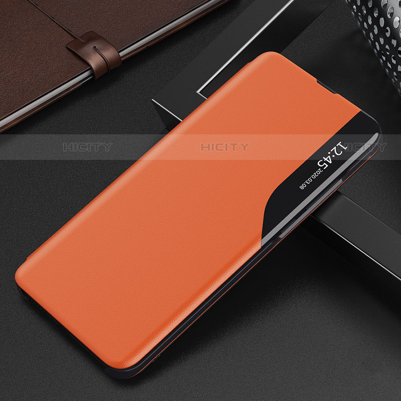 Samsung Galaxy S21 5G用手帳型 レザーケース スタンド カバー L04 サムスン オレンジ