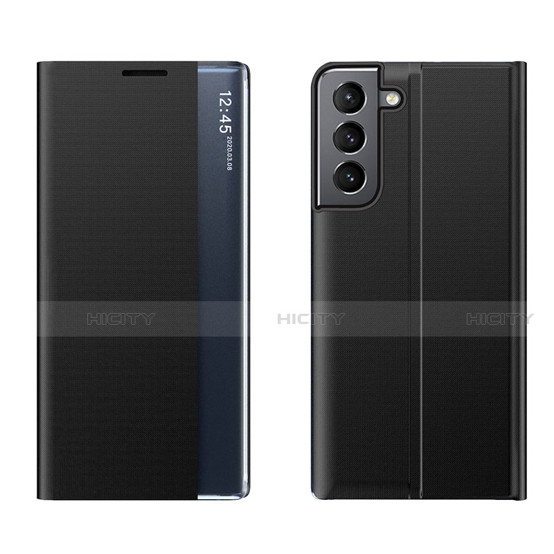 Samsung Galaxy S21 5G用手帳型 レザーケース スタンド カバー L02 サムスン ブラック