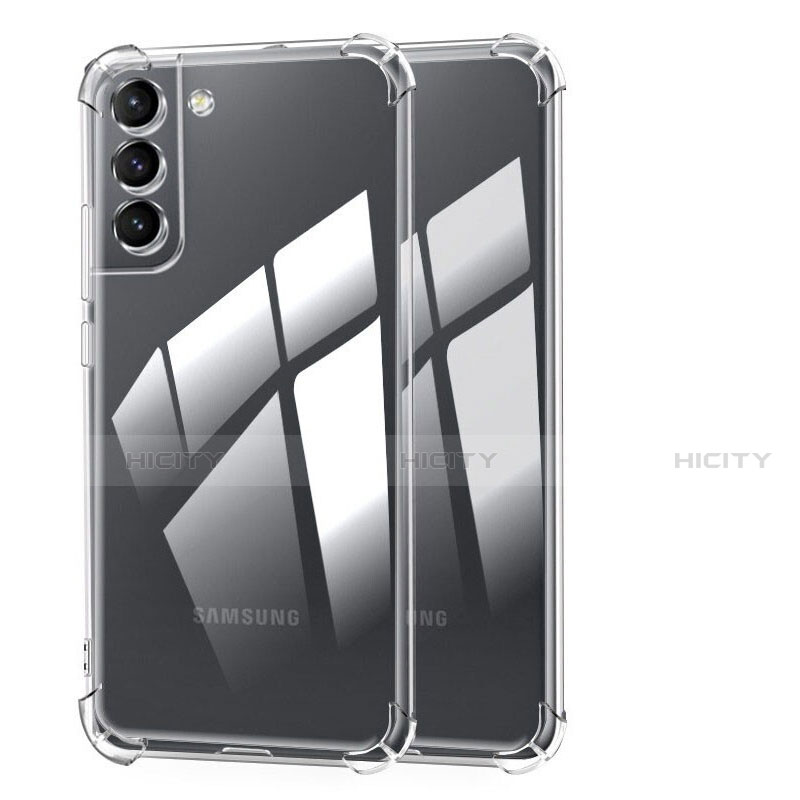 Samsung Galaxy S21 5G用極薄ソフトケース シリコンケース 耐衝撃 全面保護 クリア透明 T10 サムスン クリア