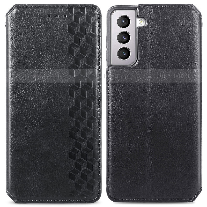 Samsung Galaxy S21 5G用手帳型 レザーケース スタンド カバー A01D サムスン ブラック