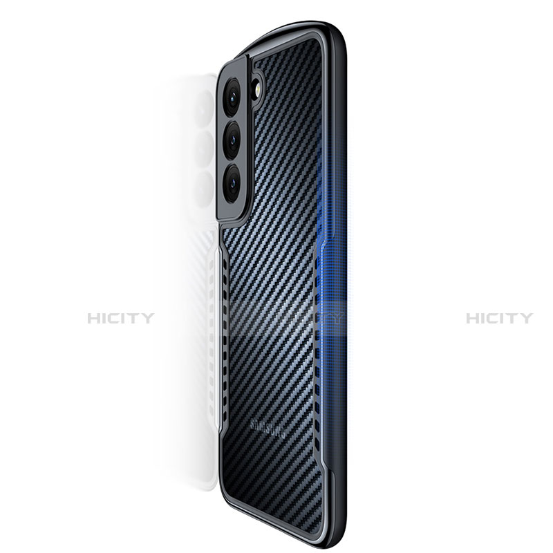 Samsung Galaxy S21 5G用極薄ソフトケース シリコンケース 耐衝撃 全面保護 クリア透明 T06 サムスン ブラック