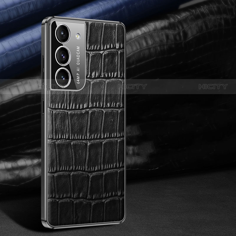 Samsung Galaxy S21 5G用ケース 高級感 手触り良いレザー柄 C09 サムスン ブラック