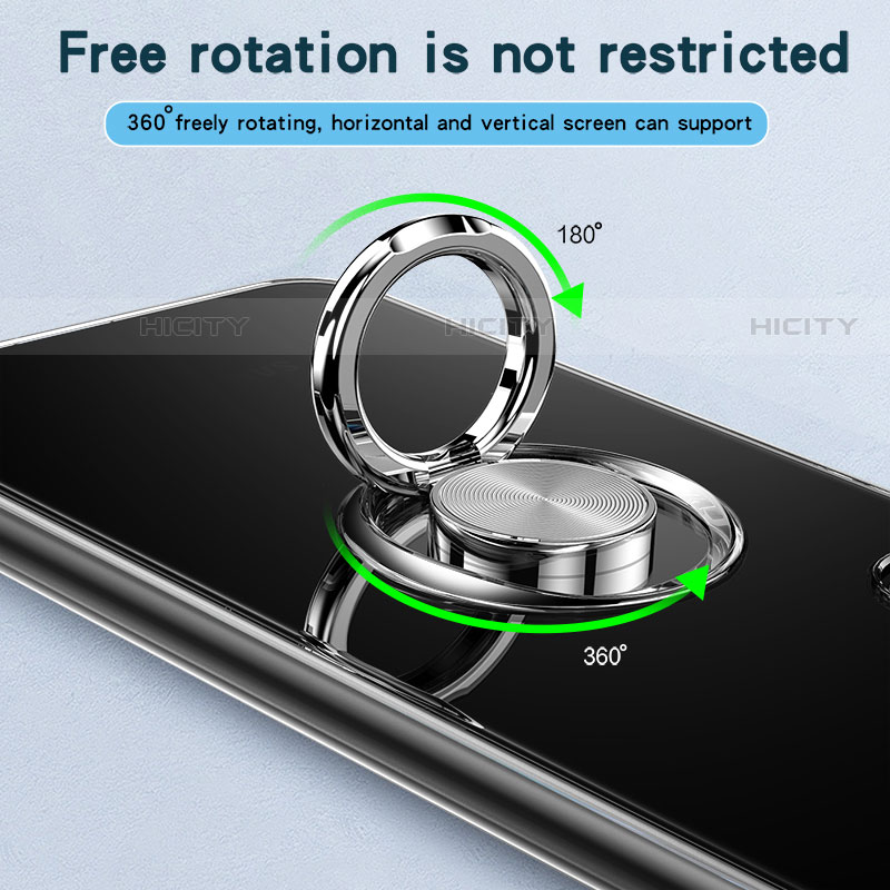 Samsung Galaxy S21 5G用極薄ソフトケース シリコンケース 耐衝撃 全面保護 透明 アンド指輪 マグネット式 A01 サムスン 