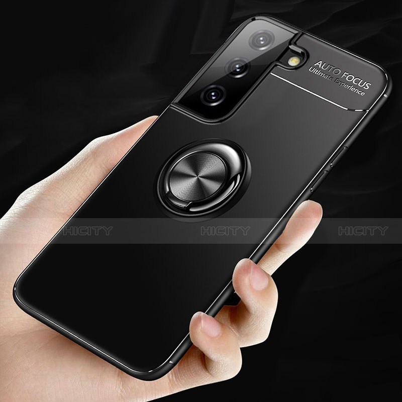 Samsung Galaxy S21 5G用極薄ソフトケース シリコンケース 耐衝撃 全面保護 アンド指輪 マグネット式 バンパー サムスン 