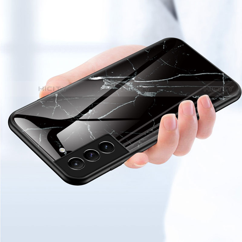 Samsung Galaxy S21 5G用ハイブリットバンパーケース プラスチック 鏡面 カバー サムスン 