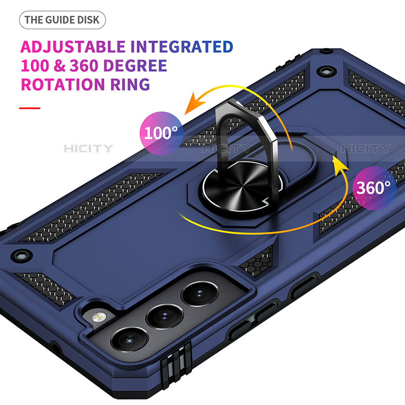 Samsung Galaxy S21 5G用ハイブリットバンパーケース プラスチック アンド指輪 マグネット式 T02 サムスン 