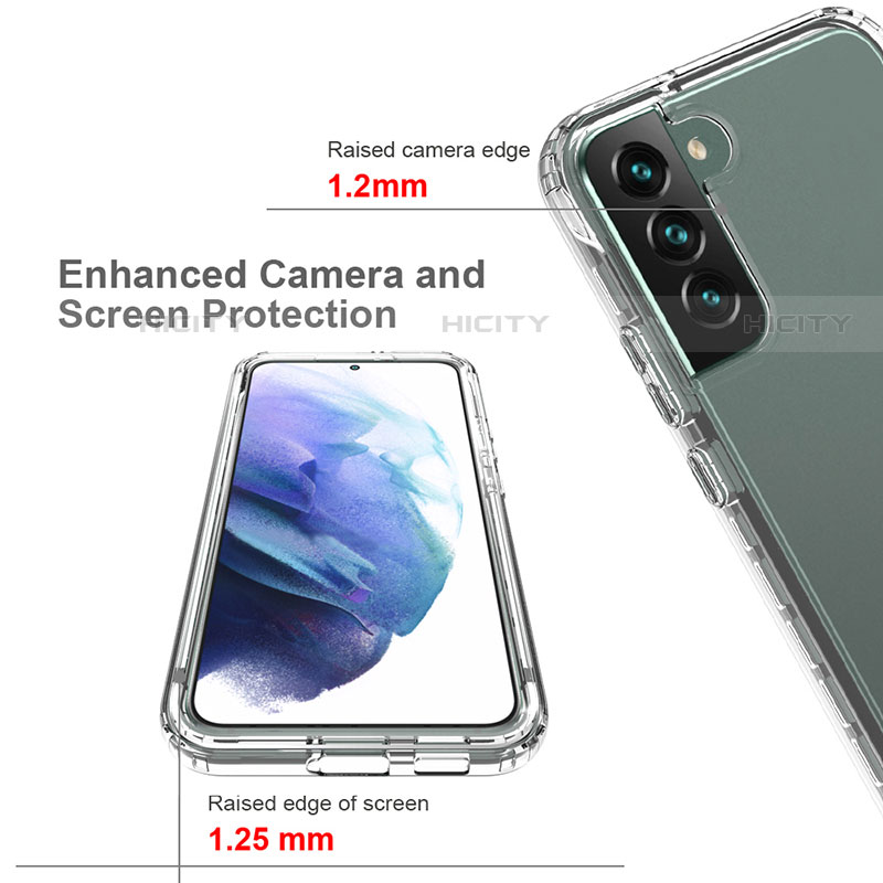 Samsung Galaxy S21 5G用前面と背面 360度 フルカバー 極薄ソフトケース シリコンケース 耐衝撃 全面保護 バンパー 勾配色 透明 M01 サムスン 