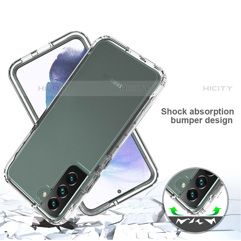 Samsung Galaxy S21 5G用前面と背面 360度 フルカバー 極薄ソフトケース シリコンケース 耐衝撃 全面保護 バンパー 勾配色 透明 M01 サムスン 